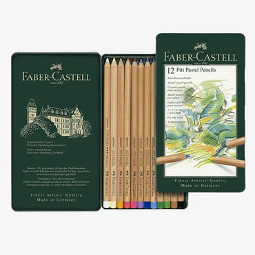 Faber Castell Pitt Pastel Pencils Tin of 12 The Stationers